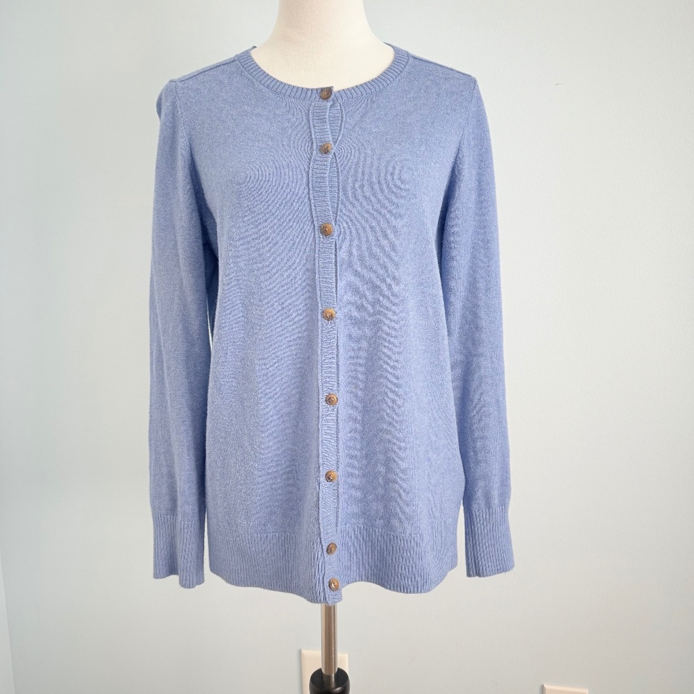 L.L.Bean Women’s Long Sleeve Button Down Cotton/ Cashmere Cardigan Sweater Sz S‎